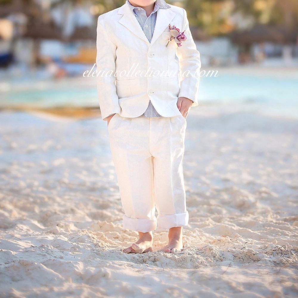 Boys linen suit ring barer sizes 2t 3t 4t